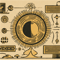 Intricate illustration of a sun-like central figure surrounded by computers, servers, and tech elements, connected with lines and symbols.