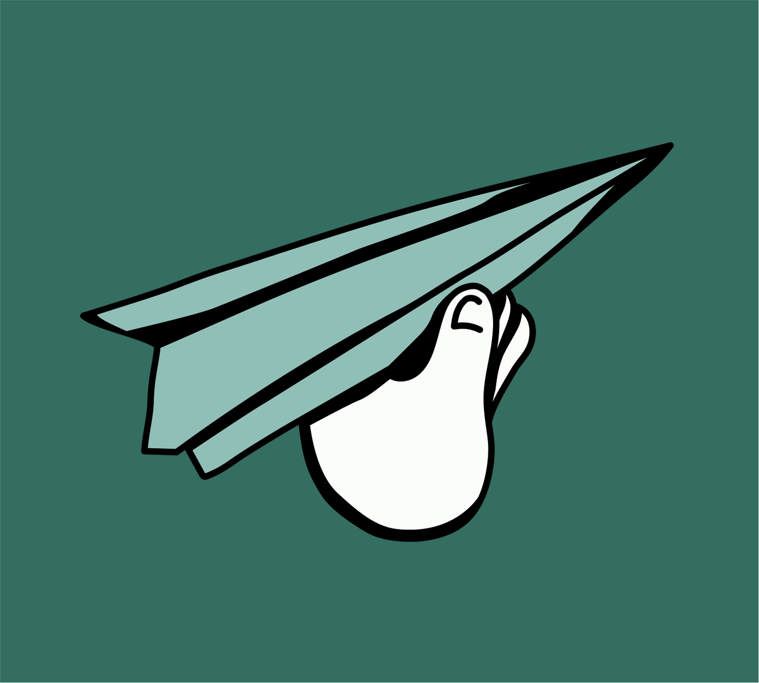 An illustration of a hand holding a paper plane