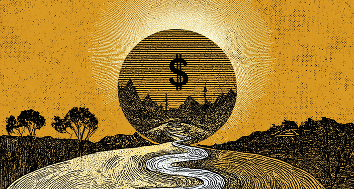 Financial crystal ball showing value pathways
