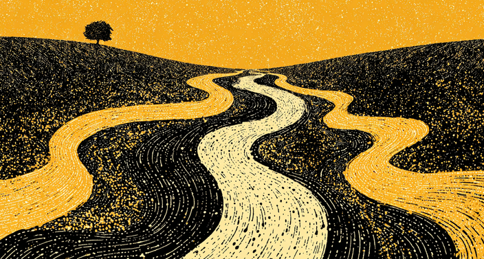 rivers flowing into the distance